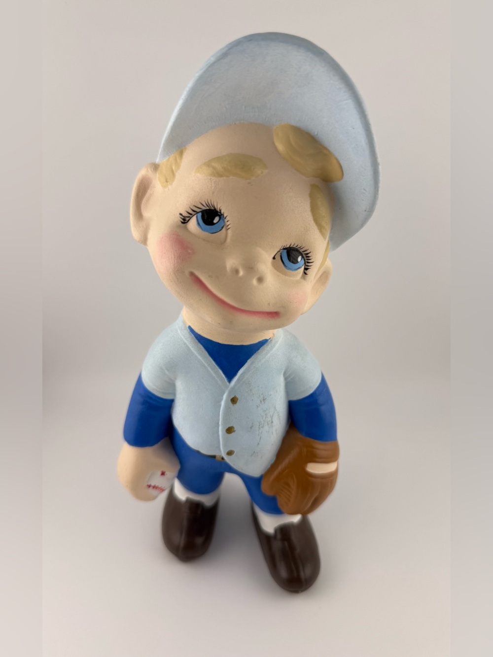 Vintage "Smiley" Baseball Boy ceramic figurine